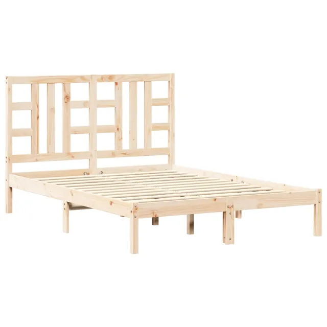 Cadre de lit sans matelas 135x190 cm bois massif