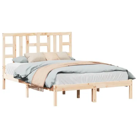 Cadre de lit sans matelas 135x190 cm bois massif