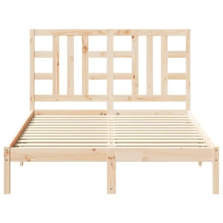 Cadre de lit sans matelas 135x190 cm bois massif