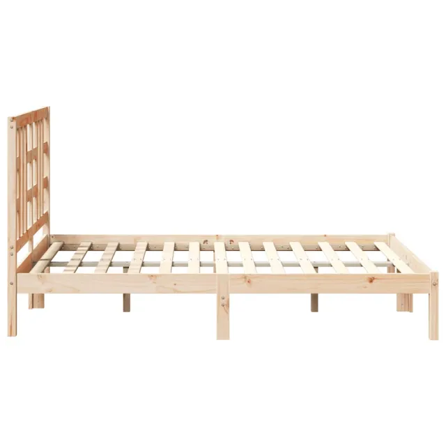 Cadre de lit sans matelas 135x190 cm bois massif