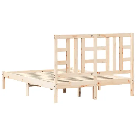 Cadre de lit sans matelas 135x190 cm bois massif