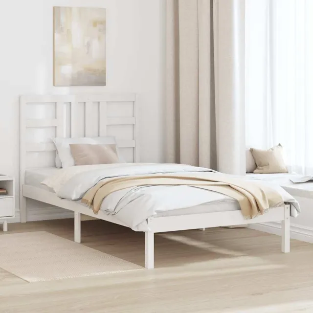 Cadre de lit sans matelas blanc 100x200 cm bois massif