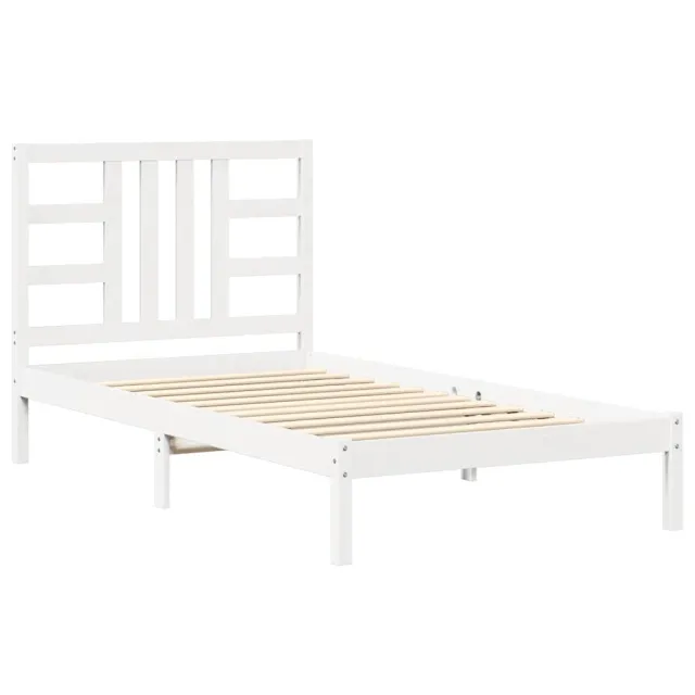 Cadre de lit sans matelas blanc 100x200 cm bois massif