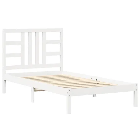 Cadre de lit sans matelas blanc 100x200 cm bois massif
