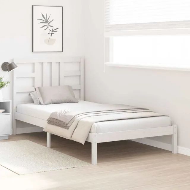 Cadre de lit sans matelas blanc 100x200 cm bois massif