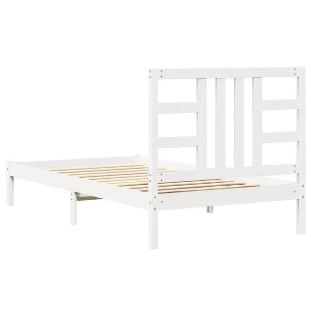 Cadre de lit sans matelas blanc 100x200 cm bois massif