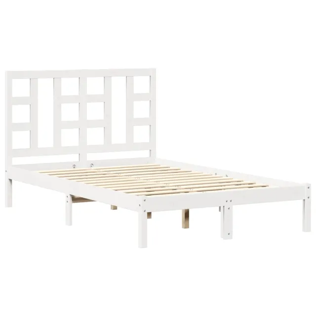 Cadre de lit sans matelas blanc 120x200 cm bois massif