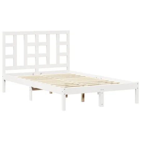 Cadre de lit sans matelas blanc 120x200 cm bois massif