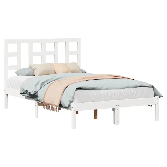 Cadre de lit sans matelas blanc 120x200 cm bois massif