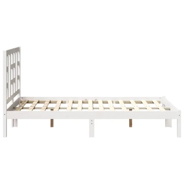 Cadre de lit sans matelas blanc 120x200 cm bois massif