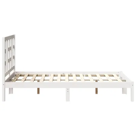 Cadre de lit sans matelas blanc 120x200 cm bois massif