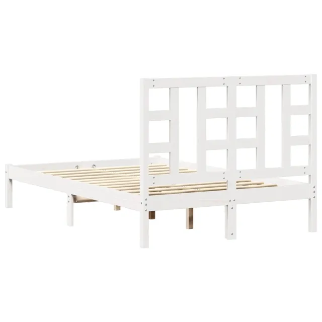 Cadre de lit sans matelas blanc 120x200 cm bois massif