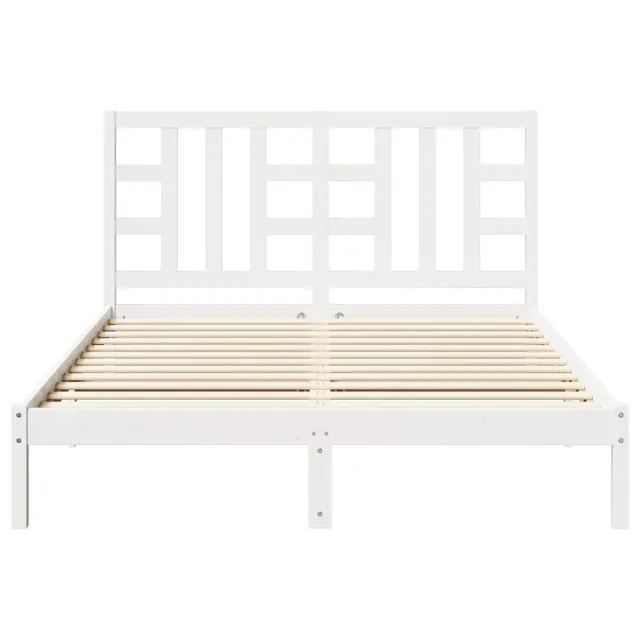 Cadre de lit sans matelas blanc 150x200 cm bois massif