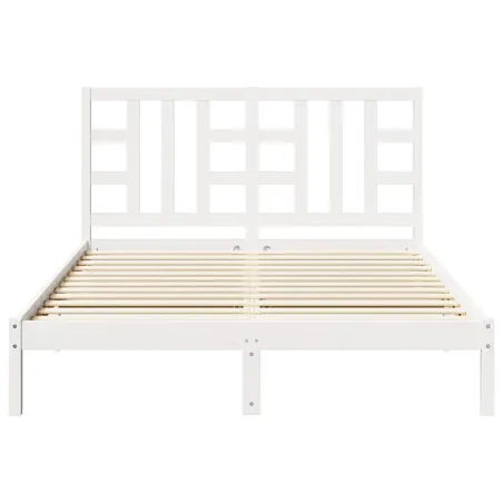 Cadre de lit sans matelas blanc 150x200 cm bois massif