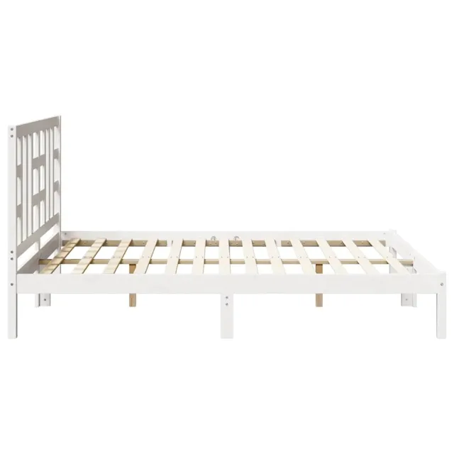 Cadre de lit sans matelas blanc 150x200 cm bois massif