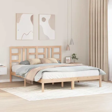 Cadre de lit sans matelas 160x200 cm bois massif