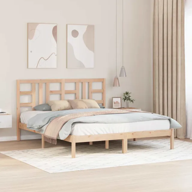 Cadre de lit sans matelas 160x200 cm bois massif