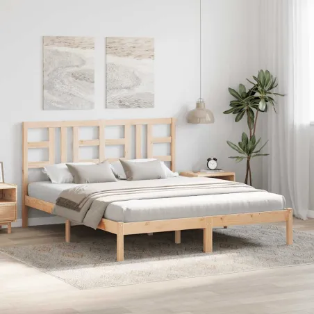 Cadre de lit sans matelas 160x200 cm bois massif