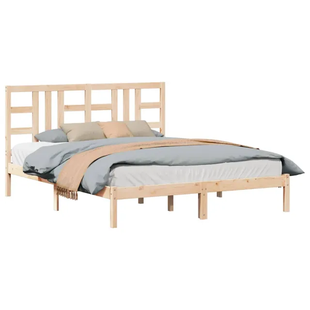 Cadre de lit sans matelas 160x200 cm bois massif