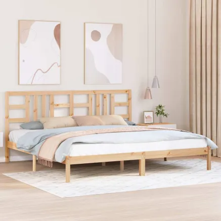 Cadre de lit sans matelas 200x200 cm bois massif