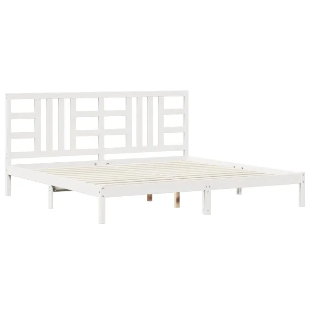 Cadre de lit sans matelas blanc 200x200 cm bois massif