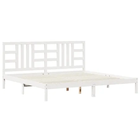 Cadre de lit sans matelas blanc 200x200 cm bois massif
