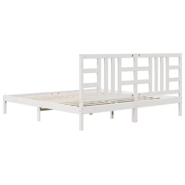 Cadre de lit sans matelas blanc 200x200 cm bois massif