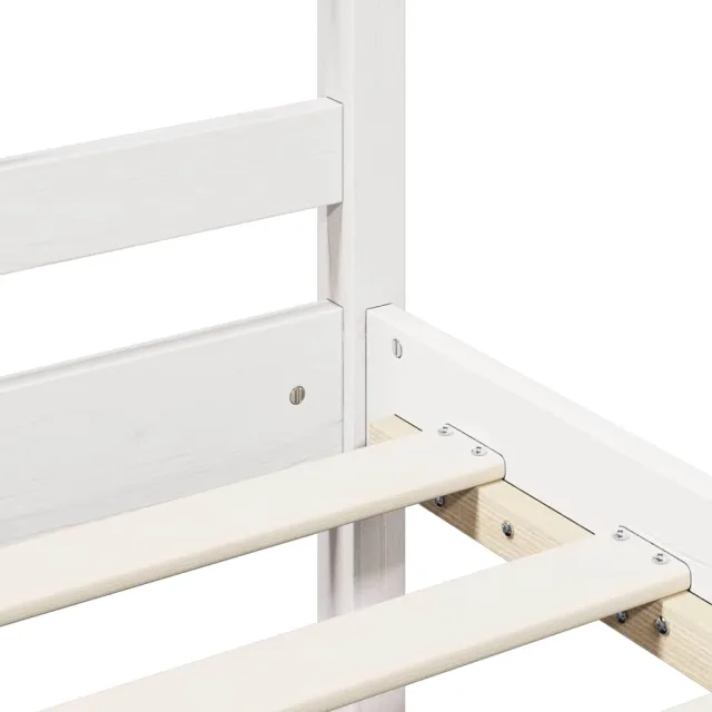 Cadre de lit sans matelas blanc 200x200 cm bois massif