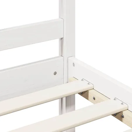 Cadre de lit sans matelas blanc 200x200 cm bois massif