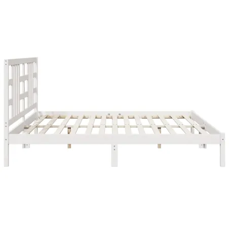 Cadre de lit sans matelas blanc 200x200 cm bois massif