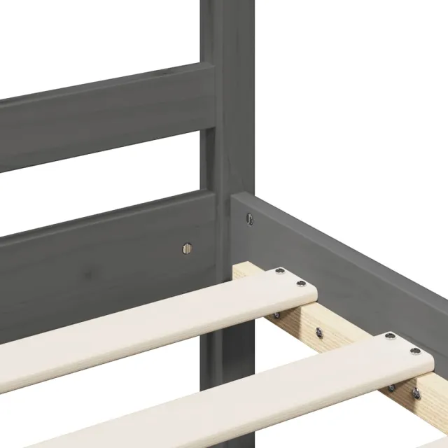 Cadre de lit sans matelas gris 200x200 cm bois massif