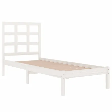 Cadre de lit sans matelas blanc 90x190 cm bois massif