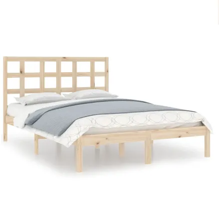 Cadre de lit sans matelas 120x190 cm bois massif 2