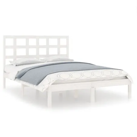 Cadre de lit sans matelas blanc 120x190 cm bois massif