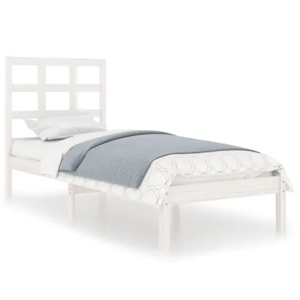 Cadre de lit sans matelas blanc 90x200 cm bois massif 2
