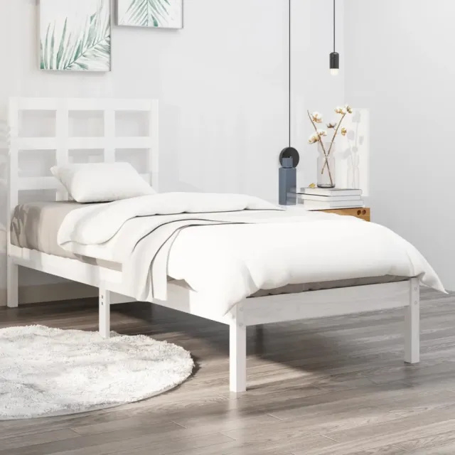 Cadre de lit sans matelas blanc 100x200 cm bois massif