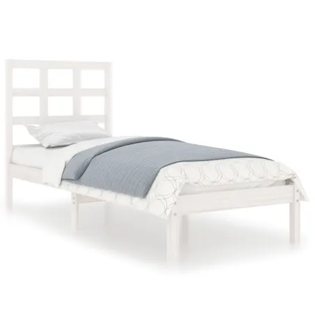 Cadre de lit sans matelas blanc 100x200 cm bois massif
