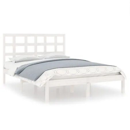 Cadre de lit sans matelas blanc 120x200 cm bois massif