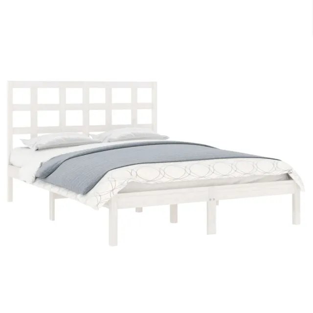 Cadre de lit sans matelas blanc 120x200 cm bois massif