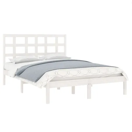 Cadre de lit sans matelas blanc 120x200 cm bois massif