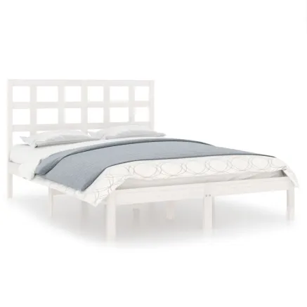 Cadre de lit sans matelas blanc 160x200 cm bois massif 2