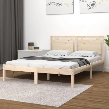 Cadre de lit sans matelas 120x190 cm bois massif