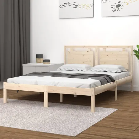 Cadre de lit sans matelas 120x190 cm bois massif