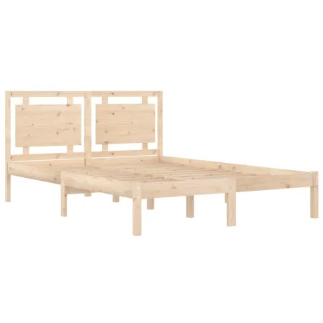 Cadre de lit sans matelas 140x190 cm bois massif