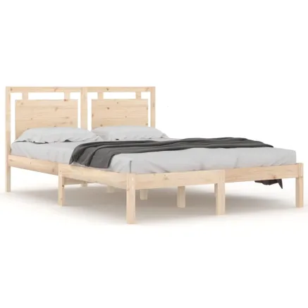 Cadre de lit sans matelas 140x200 cm bois massif 2