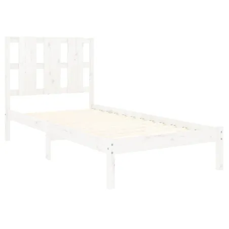 Cadre de lit sans matelas blanc 90x190 cm bois massif