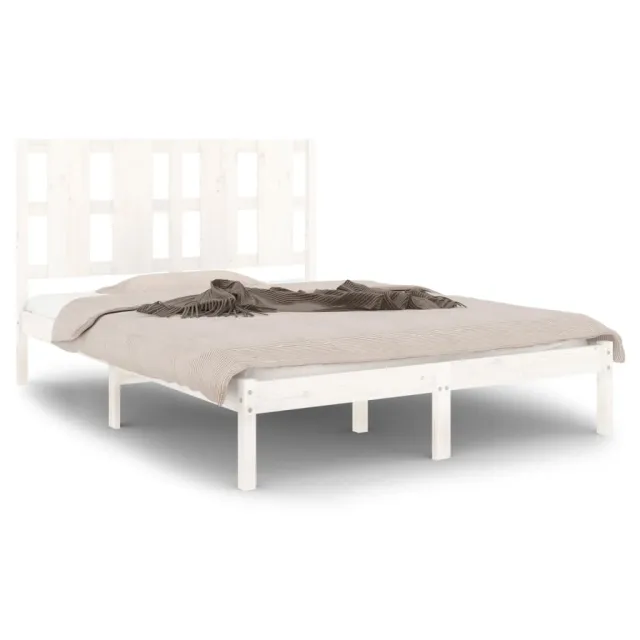 Cadre de lit sans matelas blanc 120x190 cm bois massif
