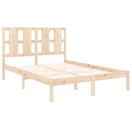Cadre de lit sans matelas 135x190 cm bois massif