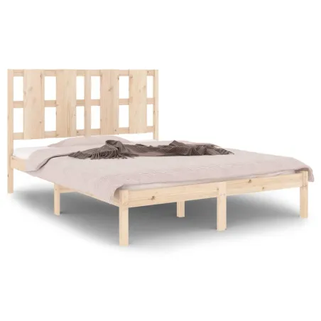 Cadre de lit sans matelas 140x190 cm bois de pin massif