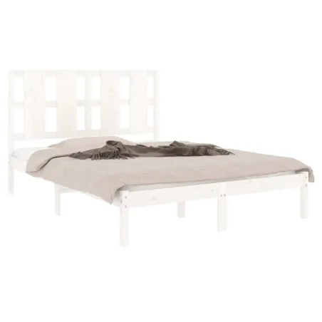 Cadre de lit sans matelas blanc 140x190 cm bois de pin massif
